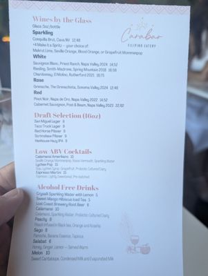 Menu photo 2 Carabao Napa, CA