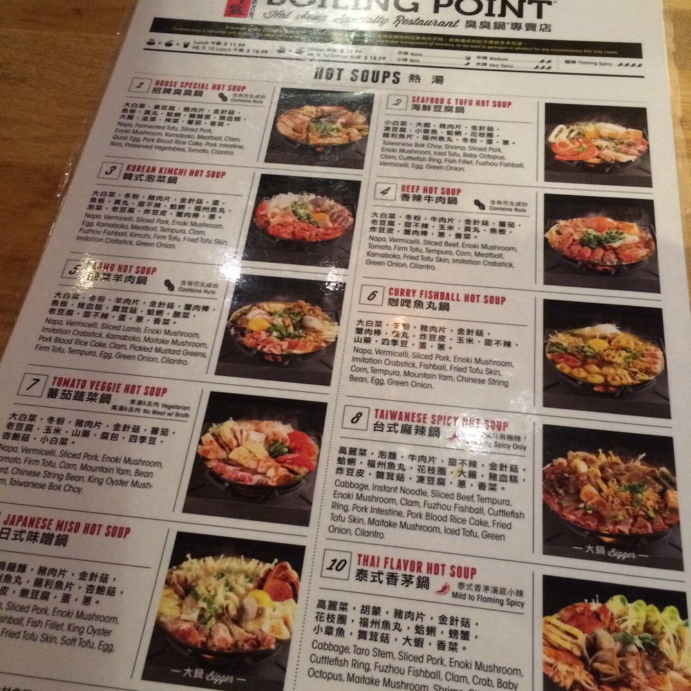 Boiling Point - The menu with lots of pot options - Hot Pot Near Me - Fremont, California Boiling Point - The menu with lots of pot options - Hot Pot Near Me - Fremont, California