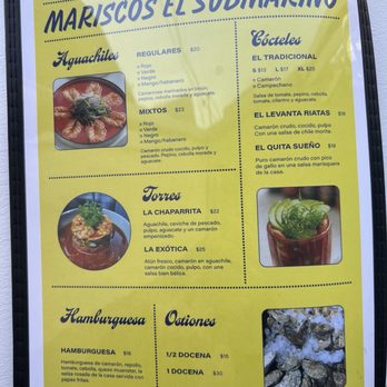 Mariscos El Submarino - Page 2 Menu - Mexican Near Me - Jersey City, New Jersey Mariscos El Submarino - Page 2 Menu - Mexican Near Me - Jersey City, New Jersey