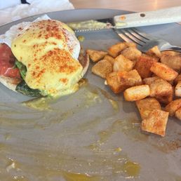 Eggs Benedict veggies potatoes Eggs Benedict veggies potatoes