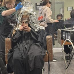 During my hair appt!