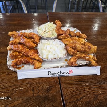 Bonchon San Gabriel - Our 16 piece Chicken Strips with coleslaw and pickled radish - Korean Near Me - San Gabriel, California Bonchon San Gabriel - Our 16 piece Chicken Strips with coleslaw and pickled radish - Korean Near Me - San Gabriel, California