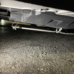 This is the plate that they decided to put back on with zip ties.
