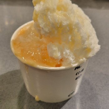 Salju Dessert - Almond shaved ice w/ rice balls and egg pudding, topped with condensed milk - Desserts Near Me - Alhambra, California Salju Dessert - Almond shaved ice w/ rice balls and egg pudding, topped with condensed milk - Desserts Near Me - Alhambra, California