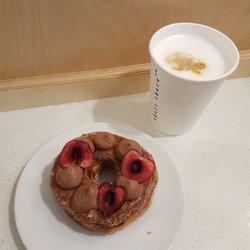 Their There - Cherry cronut and americano misto.  Total bliss.