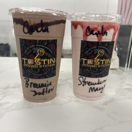 Brownie batter and strawberry mango Brownie batter and strawberry mango