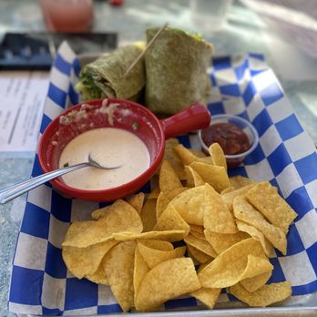 The Deck - Chicken wrap with the cup of clam chowder was on - Seafood Near Me - Portland, Oregon