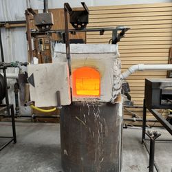 Atlanta Glassblowing - Our furnace stays on all the time at 2,000+ degrees