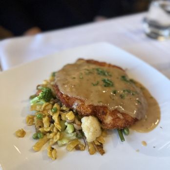 Vine Restaurant & Bar - Crispy Jidori Chicken Schnitzel with Maitake Mushrooms - New American Near Me - San Clemente, California Vine Restaurant & Bar - Crispy Jidori Chicken Schnitzel with Maitake Mushrooms - New American Near Me - San Clemente, California