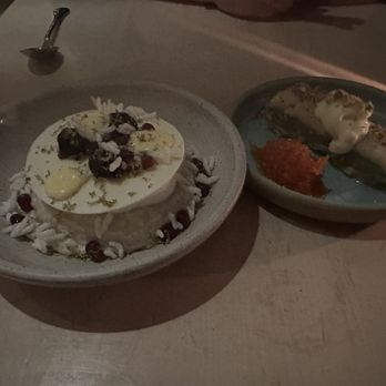 Tusk - Left: Turkish Black Lime Rice Pudding Right: Rose Dacquise Cake - Middle Eastern Near Me - Portland, Oregon Tusk - Left: Turkish Black Lime Rice Pudding Right: Rose Dacquise Cake - Middle Eastern Near Me - Portland, Oregon
