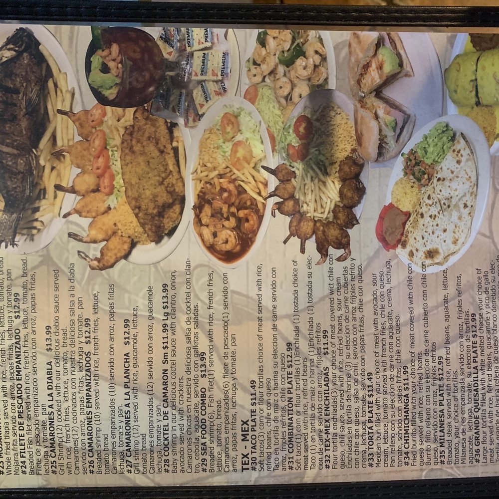 Perico's - a menu with a variety of food items - Mexican Near Me - Houston, Texas