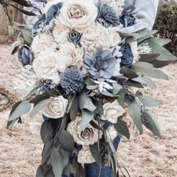 Floral Expressions - Melanie re-created this bouquet. We had to add the blue flowers, as they do not grow this color naturally. ;) It was absolutely GORGEOUS!! - Florists Near Me - Lincoln City, Oregon