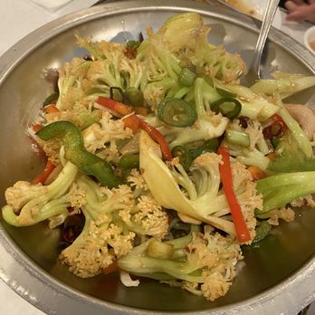 JX Cuisine - Pork with Organic Cauliflower 乾鍋有機花菜 - Chinese Near Me - Santa Clara, California
