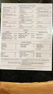 Menu photo 4 Public House 701 Durango, CO