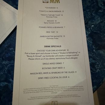 Maison Margaux - Menu - Bars Near Me - Minneapolis, Minnesota