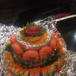Asobi Teppanyaki - Sushi Birthday Cake, Happy Birthday to Khala