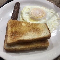 Kids: one egg, sausage and white toast Kids: one egg, sausage and white toast