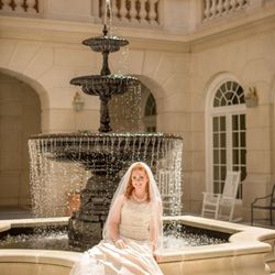 McEllis Brides - One of our customers in a Champagne and Ivory gown rental from McEllis Brides.