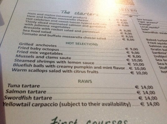 Menu photo 2 Arturo all'Antica Aurelia Rome, RM Menu photo 2 Arturo all'Antica Aurelia Rome, RM