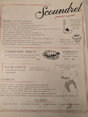 Menu photo 2 Scoundrel Greenville, SC