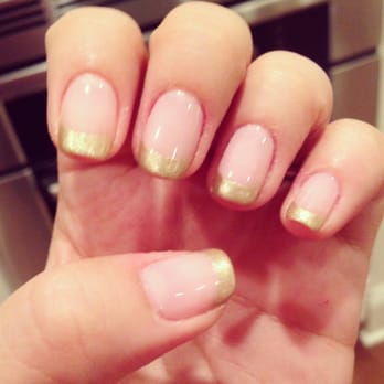 Lincoln Square Nails - Pink and gold no-chip manicure by Lynne! - Nail Salons Near Me - Chicago, Illinois