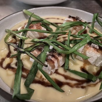 Spoke Wine Bar - Mochi w/ creamed corn was unique - tasted like toasted marshmallows! - New American Near Me - Somerville, Massachusetts Spoke Wine Bar - Mochi w/ creamed corn was unique - tasted like toasted marshmallows! - New American Near Me - Somerville, Massachusetts