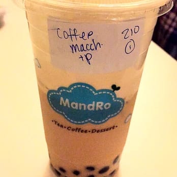 MandRo Teahouse - Coffee macchiato with boba - Bubble Tea Near Me - Davis, California