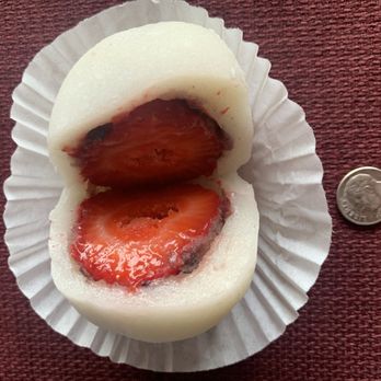 Two Ladies Kitchen - strawberry mochi surrounded by anko - Bakeries Near Me - Hilo, Hawaii