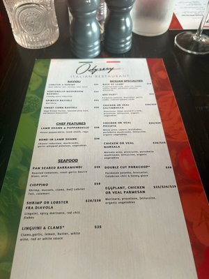 Menu photo 1 Odyssey Italian Restaurant Denver, CO Menu photo 1 Odyssey Italian Restaurant Denver, CO