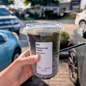 QYN Coffee - Blueberry Hojicha. Yes, please. - Coffee & Tea Near Me - Costa Mesa, California