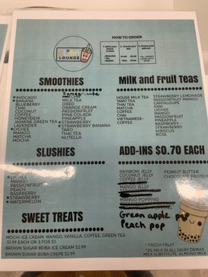 Menu photo 2 Boba Lounge Oldsmar, FL