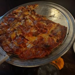 Half sausage half pepperoni with bacon Half sausage half pepperoni with bacon