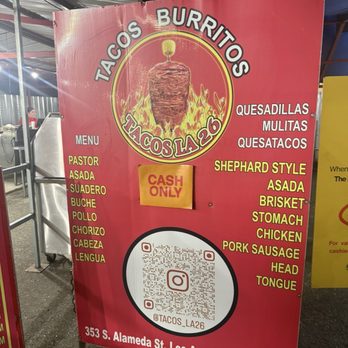 Tacos La 26! - Menu - Mexican Near Me - Los Angeles, California
