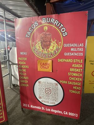Menu photo 2 Tacos La 26! Los Angeles, CA