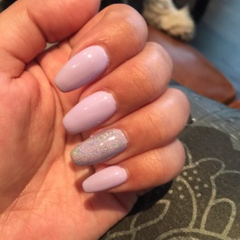 Sunset Nails - Acrylic gel mani with white hologram accent nail done by Ellen. So perfect! - Nail Salons Near Me - San Francisco, California Sunset Nails - Acrylic gel mani with white hologram accent nail done by Ellen. So perfect! - Nail Salons Near Me - San Francisco, California