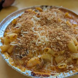 Mac'D & More - Mac with Blush Sauce sliced beef sausage and panko