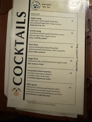 Menu photo 2 The Leavitt Theatre Ogunquit, ME