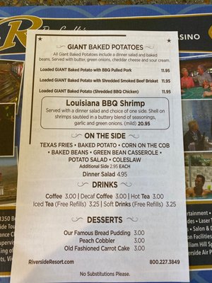Menu photo 2 BBQ On The River Laughlin, NV