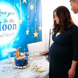 This is the cake with the moon and baby.