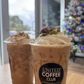 United Coffee Club - iced pistachio and iced caramel coffees - Coffee & Tea Near Me - Oldsmar, Florida