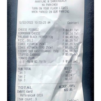 Rich's Deli - The Shopping Bill. 2 energy drinks,3 tomatoes, cheese, black pepper, 2 stuffed cabbage,sweet cheese pierogi, pelemeni w/meat . Total 32.85$ - Delis Near Me - Chicago, Illinois Rich's Deli - The Shopping Bill. 2 energy drinks,3 tomatoes, cheese, black pepper, 2 stuffed cabbage,sweet cheese pierogi, pelemeni w/meat . Total 32.85$ - Delis Near Me - Chicago, Illinois