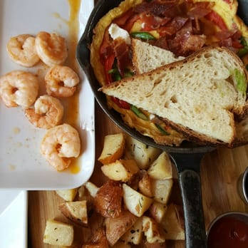 Breakfast Republic - Shrimp & ricotta frittata (w/ the shrimp on the side) - Breakfast & Brunch Near Me - San Diego, California