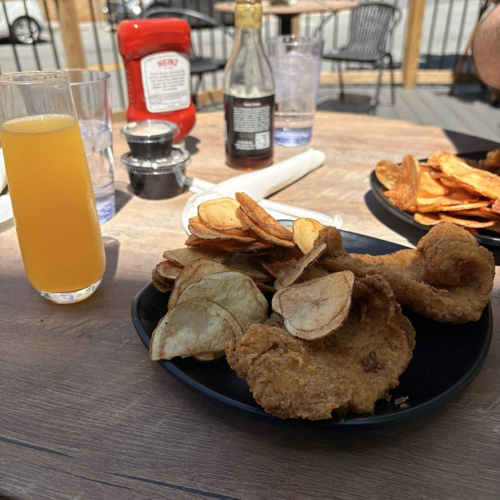 Crooked Road & Co - Fish & chips! Mango mimosa. - Breakfast & Brunch Near Me - Rocky Mount, Virginia Crooked Road & Co - Fish & chips! Mango mimosa. - Breakfast & Brunch Near Me - Rocky Mount, Virginia