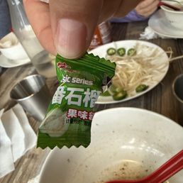 Guava candy came with the check