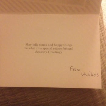 Vasilios Pizza - They gave me a holiday a card!!!!!! - Pizza Near Me - Providence, Rhode Island Vasilios Pizza - They gave me a holiday a card!!!!!! - Pizza Near Me - Providence, Rhode Island