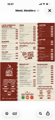 Menu photo 1 Ody's Cuban Cafe Davie, FL Menu photo 1 Ody's Cuban Cafe Davie, FL