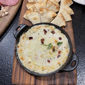 RANGE kitchen & tap - Boar bacon and artichoke dip; mmm mmm good! - New American Near Me - Roseville, California RANGE kitchen & tap - Boar bacon and artichoke dip; mmm mmm good! - New American Near Me - Roseville, California