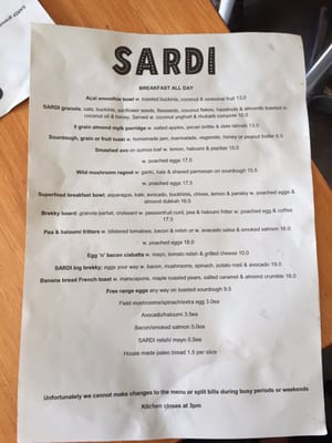 Menu photo 2 Sardi Hawthorn, VIC