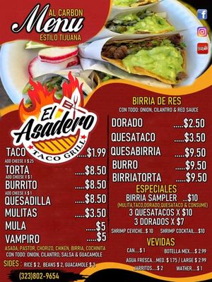 Menu photo 7 El Asadero Taco Grill Bakersfield, CA