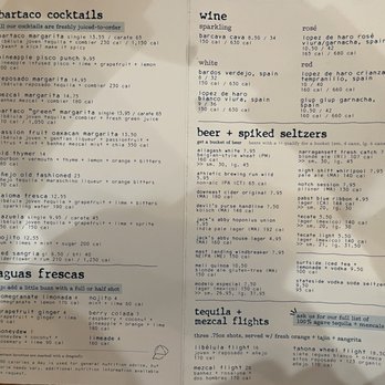 Bartaco - Menu (2/2) as of 1/28/26 - Tacos Near Me - Boston, Massachusetts Bartaco - Menu (2/2) as of 1/28/26 - Tacos Near Me - Boston, Massachusetts